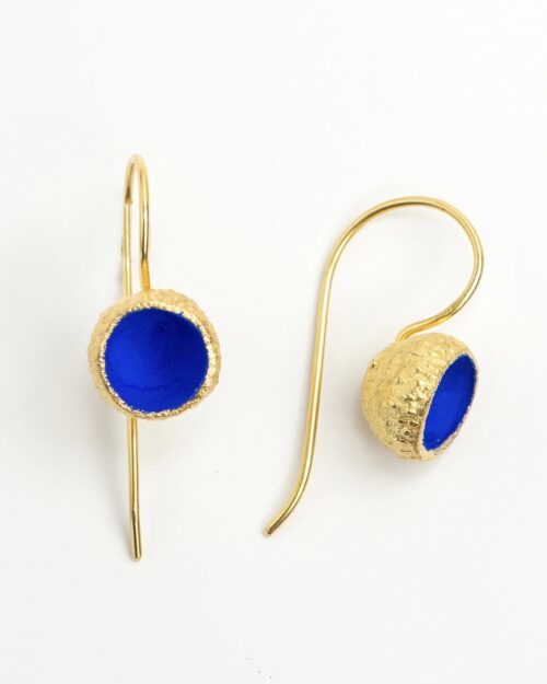 Pop in Darkblue Gold Plated Earrings