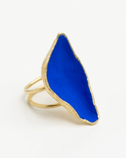 Pop in Darkblue Gold Plated Ring