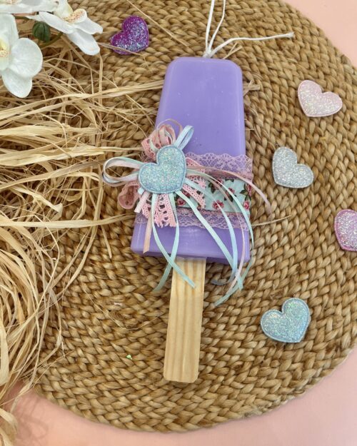 Λαμπάδα παγωτό μωβ