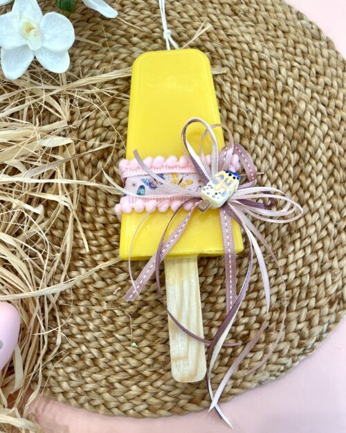 Λαμπάδα παγωτό κίτρινη