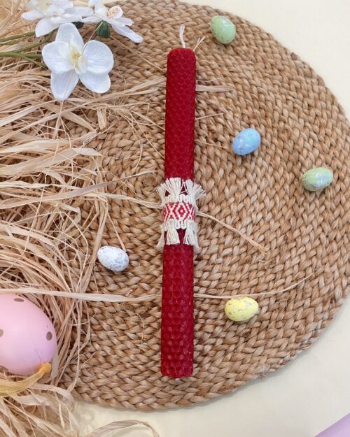 Λαμπάδα κηρήθρα κόκκινη