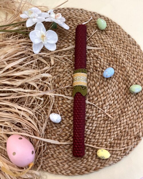 Λαμπάδα κηρήθρα μπορντώ