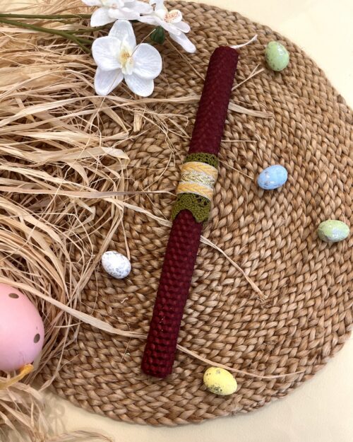 Λαμπάδα κηρήθρα μπορντώ