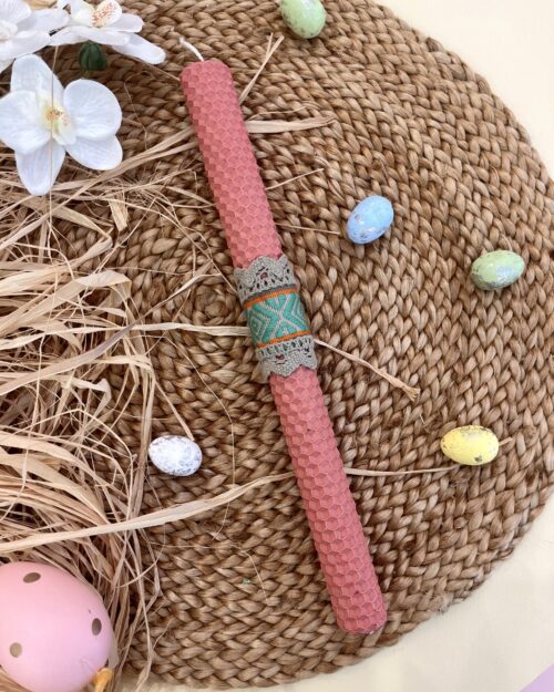 Λαμπάδα κηρήθρα ρόζ