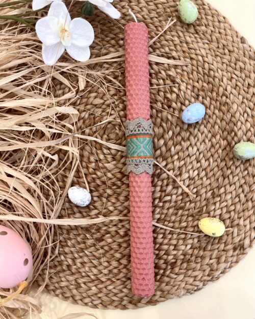 Λαμπάδα κηρήθρα ρόζ