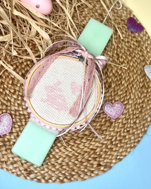 Λαμπάδα καδράκι κεντημένο