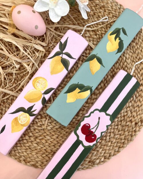 Λαμπάδα ζωγραφιστή με λεμόνια