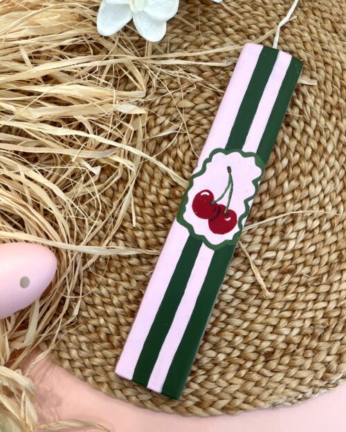 Λαμπάδα με κεράσια ζωγραφιστή