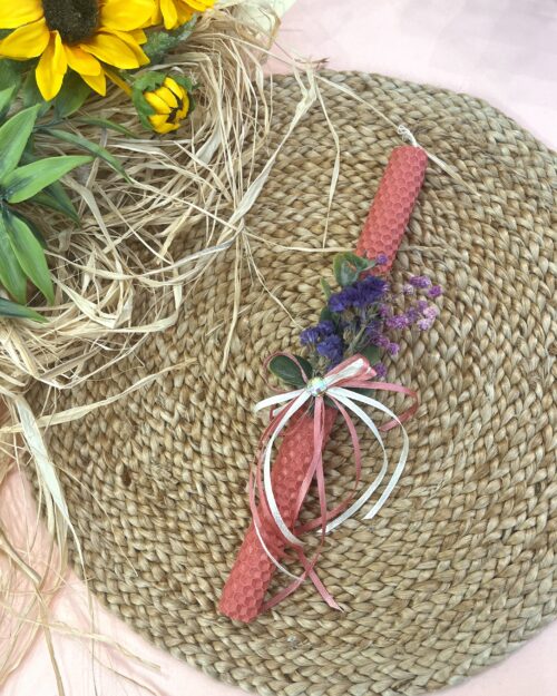 Λαμπάδα κηρήθρα ροζ