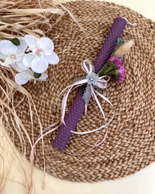 Λαμπάδα κηρήθρα μωβ