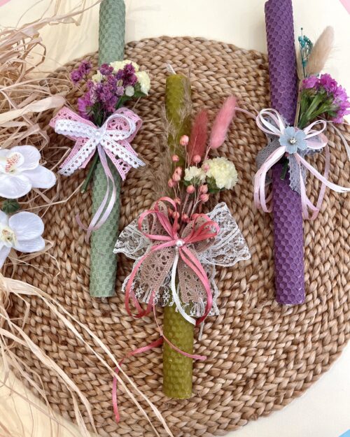 Λαμπάδα κηρήθρα μωβ