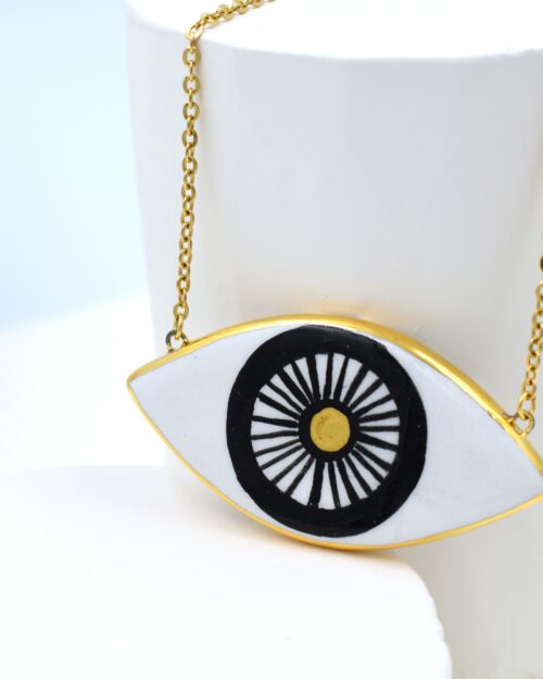 Κεραμικό κολιέ μάτι μεγάλο